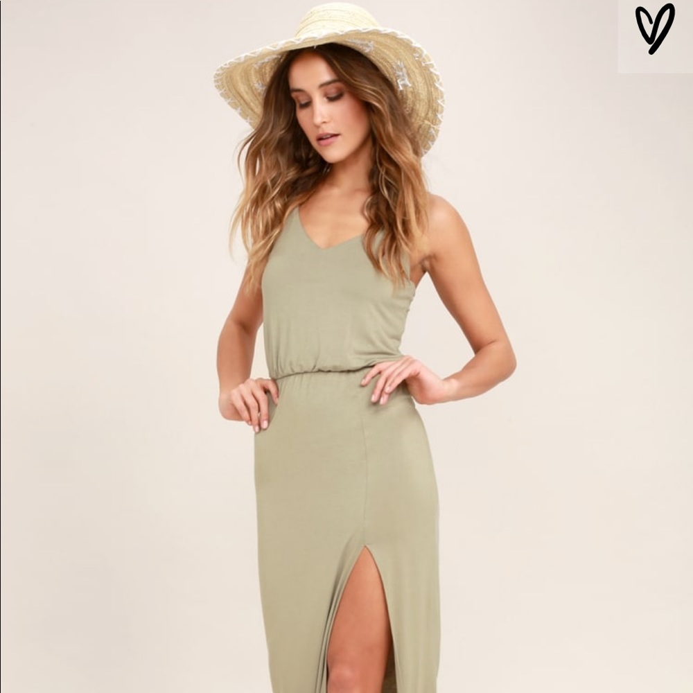 Sage Green Maxi dress with Slit